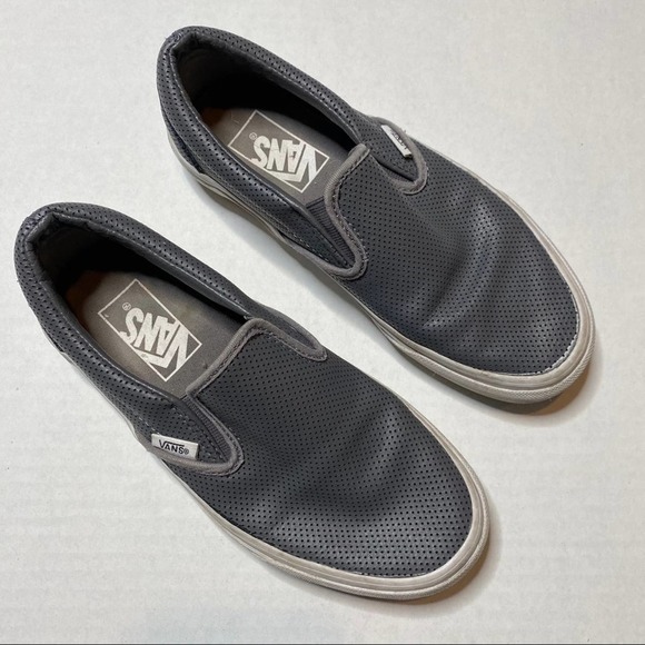 Vans Perforated Perf Leather Classic Slip Ons - Picture 2 of 6